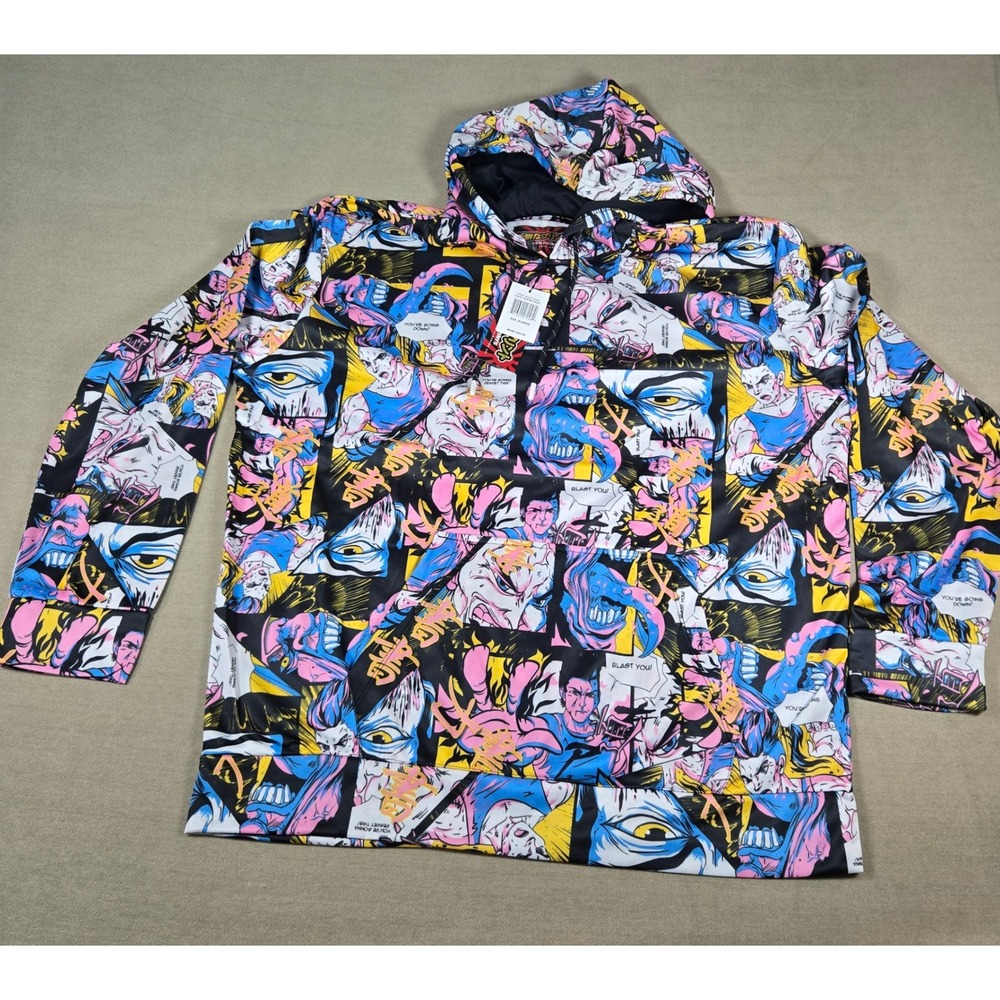 Fresh Prints of Tokyo Manga Comic Print‎ Hoodie XL Black White Multi